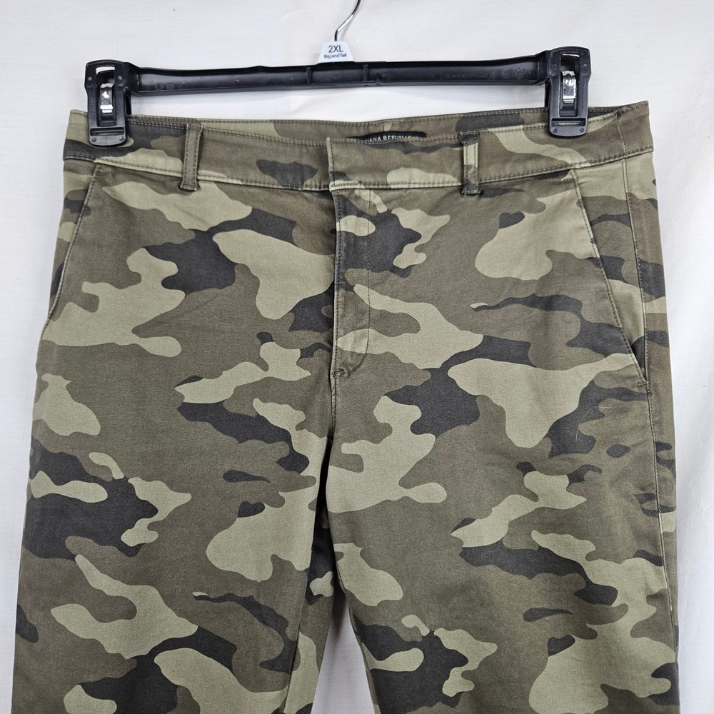 Banana Republic Sloan Camo Slim Fit Pants Green Size 6 Punk - Picture 3 of 5